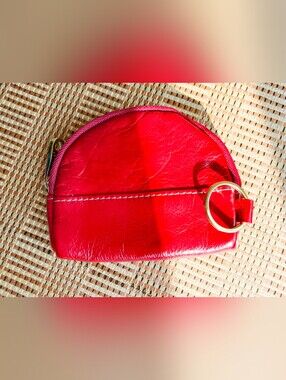 Elegant Red Leather Coin Purse